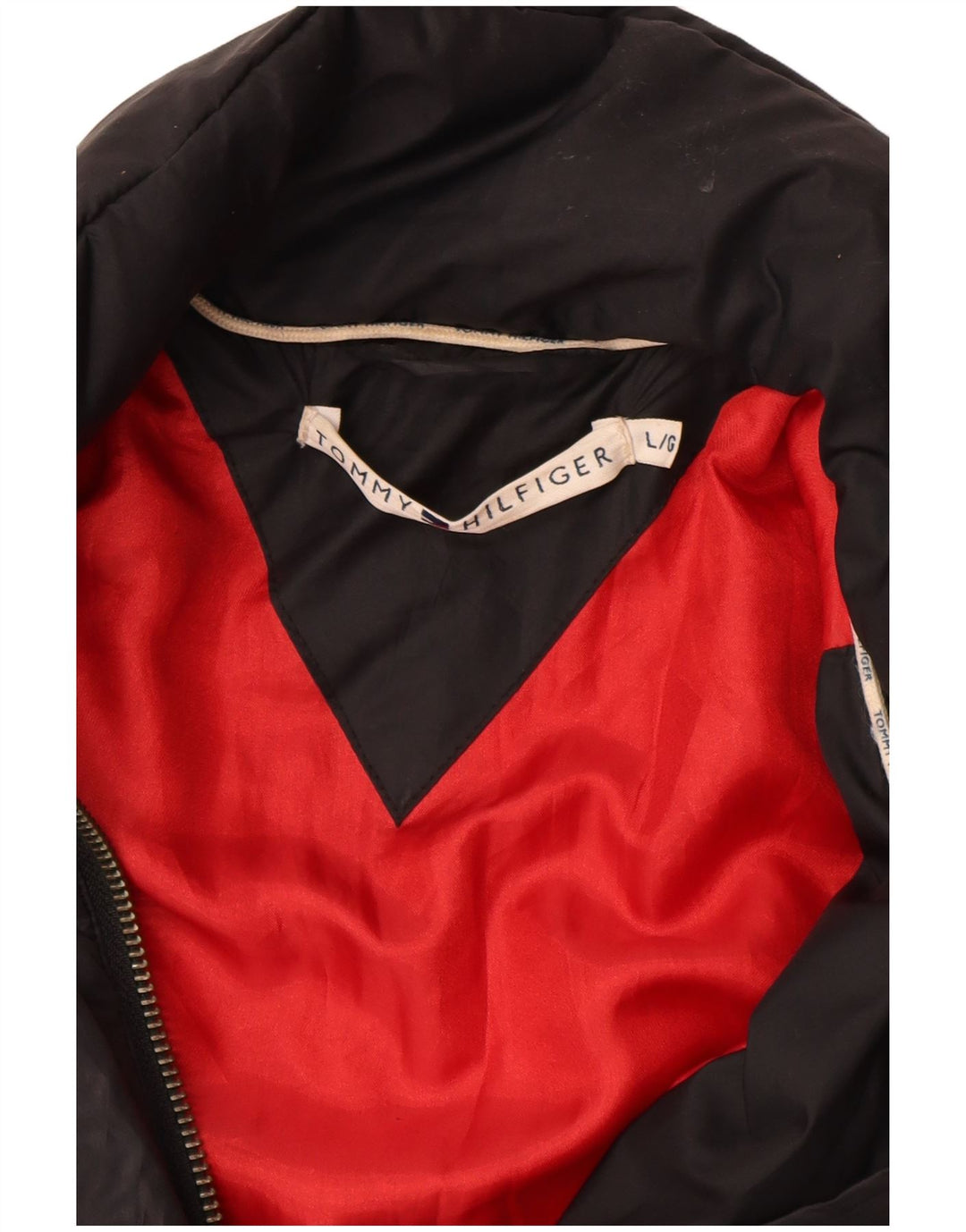 Tommy Hilfiger Womens Padded Jacket UK 16 Large Black Polyester
