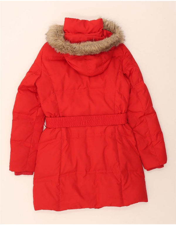 Esprit Womens Hooded Padded Coat UK 10 Small Red Polyester