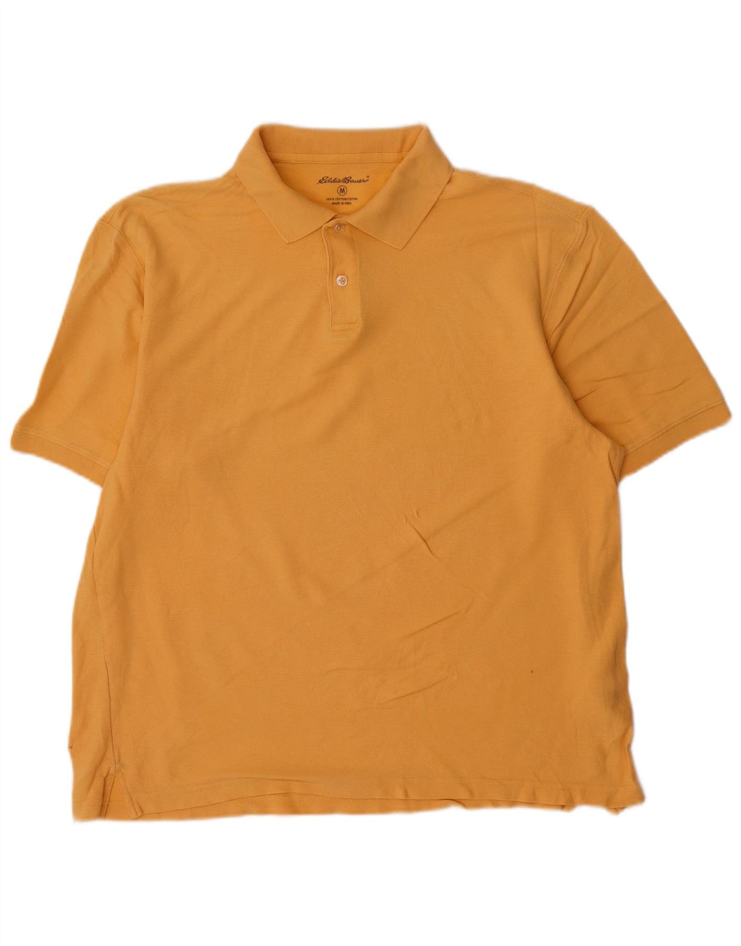 Eddie Bauer Mens Polo Shirt Medium Yellow Cotton