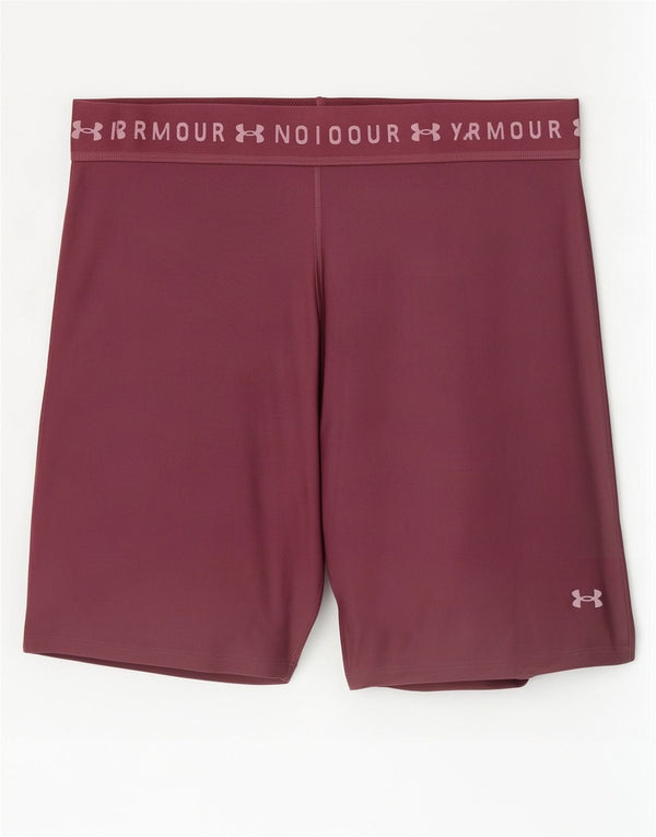 Under Armour Womens Graphic Sport Shorts UK 20 2XL Burgundy Polyester