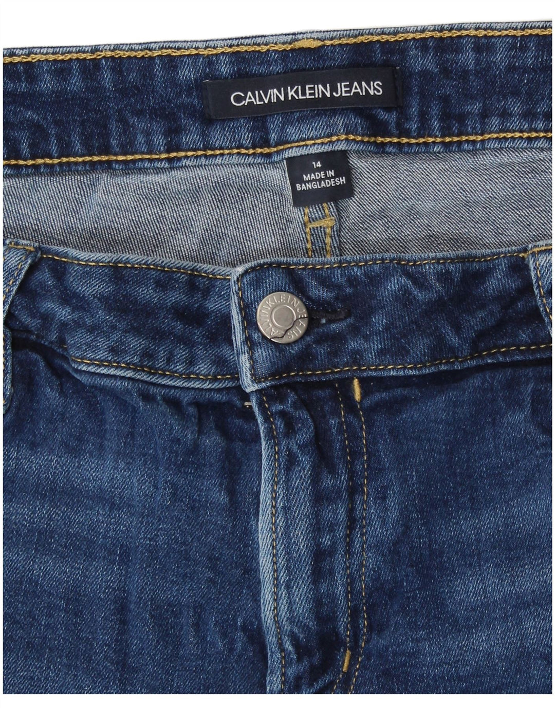 CALVIN KLEIN Womens Denim Shorts US 14 Large W34 Blue Cotton