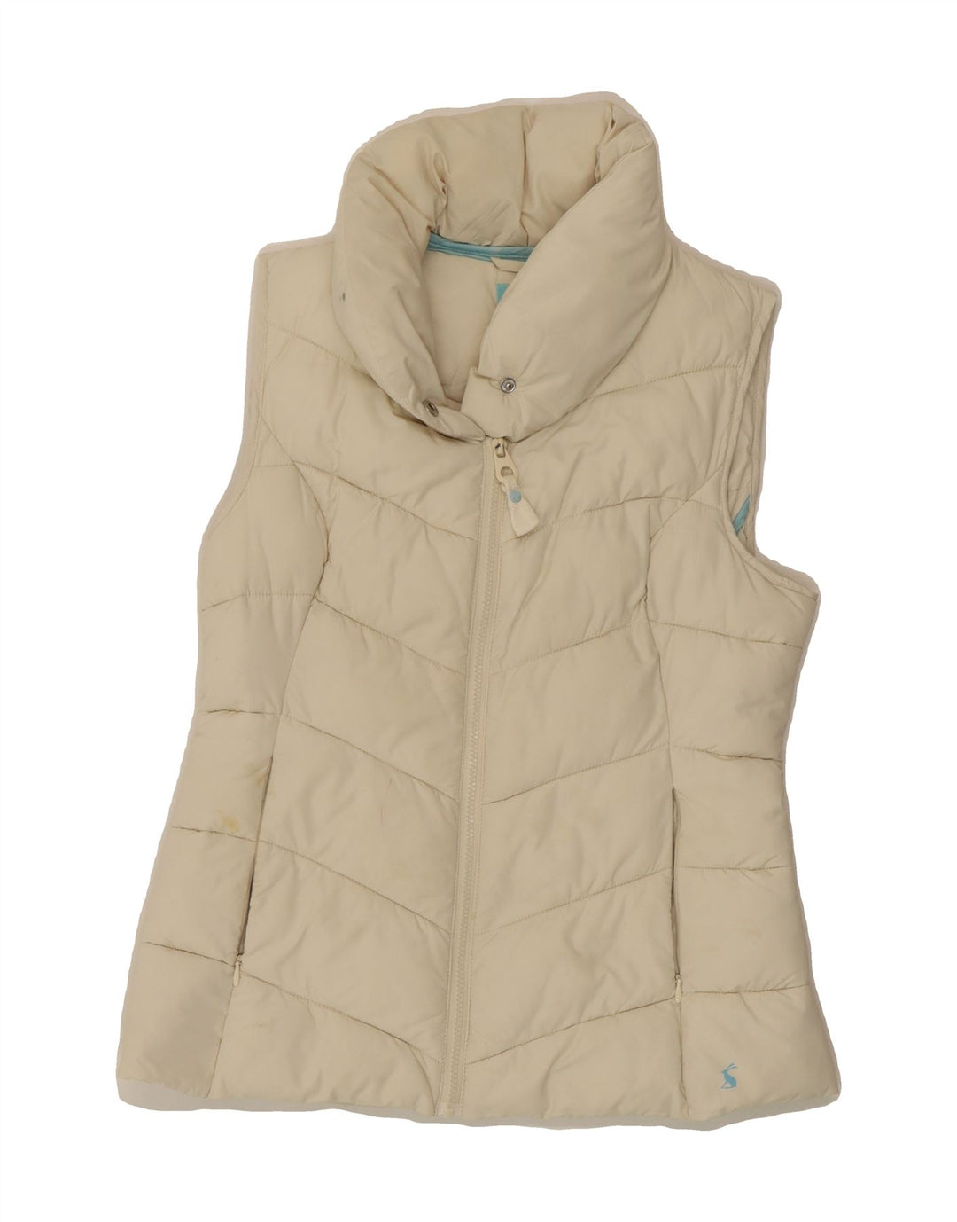 JOULES Womens Padded Gilet UK 12 Medium Off White Polyester Vintage Joules and Second-Hand Joules from Messina Hembry 