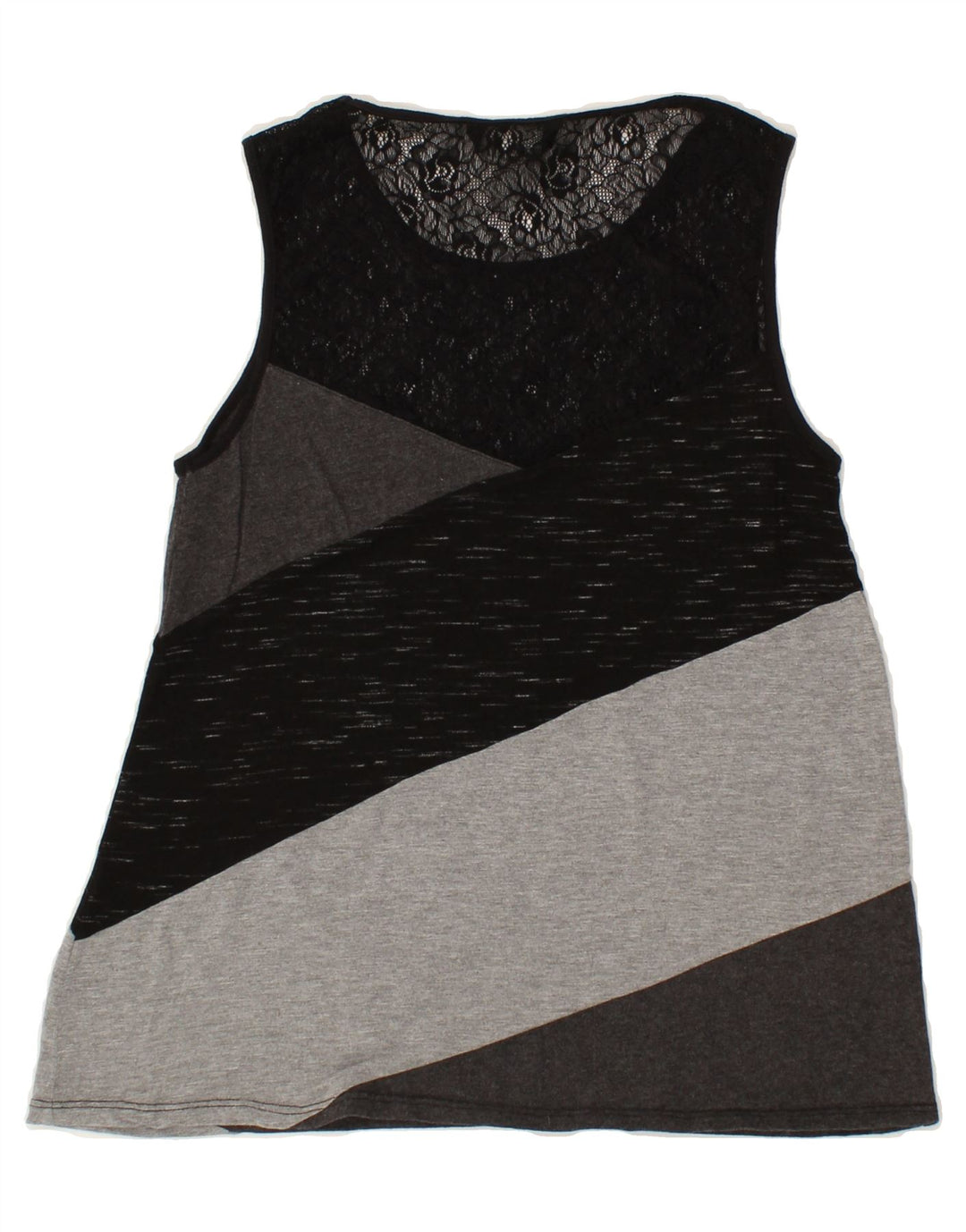 DESIGUAL Womens Sleeveless Blouse Top UK 8 Small Grey Colourblock Vintage Desigual and Second-Hand Desigual from Messina Hembry 
