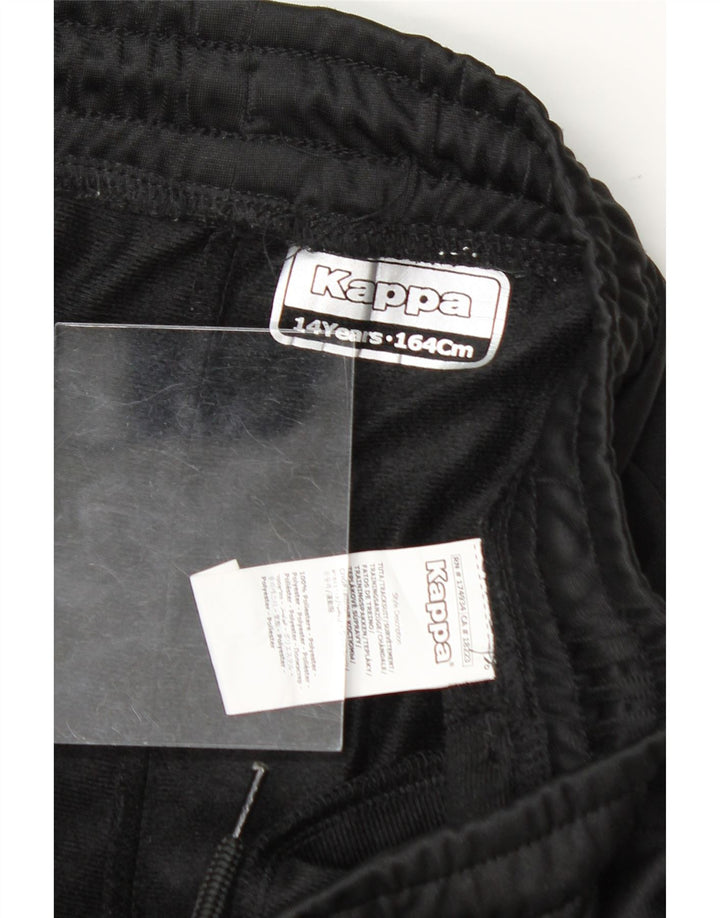 KAPPA Boys Tracksuit Trousers Joggers 13-14 Years  Black Polyester Vintage Kappa and Second-Hand Kappa from Messina Hembry 