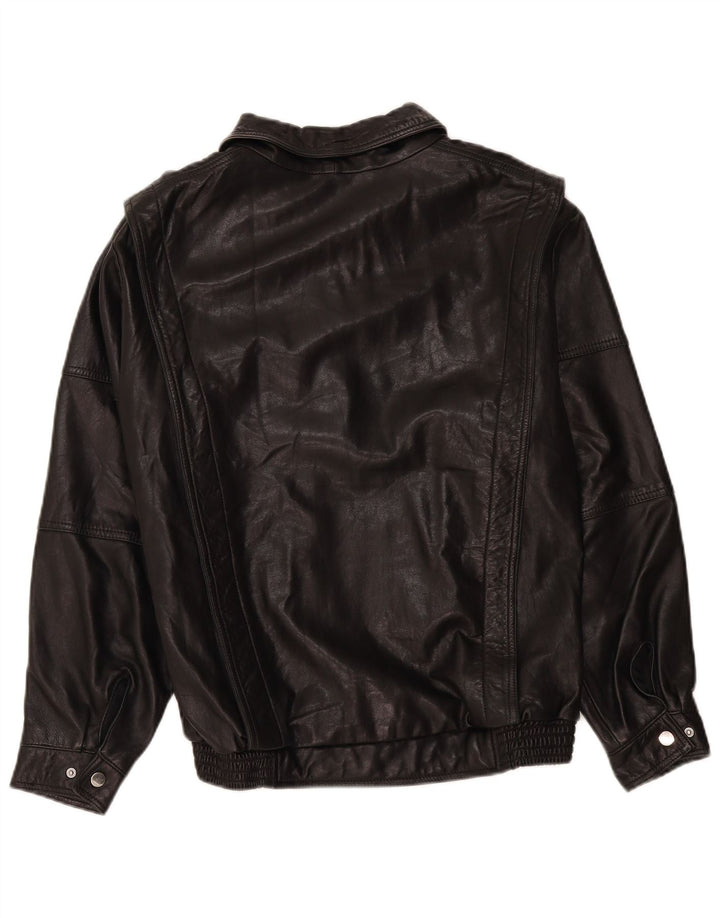 Zara Womens Leather Jacket UK 14 Medium Black
