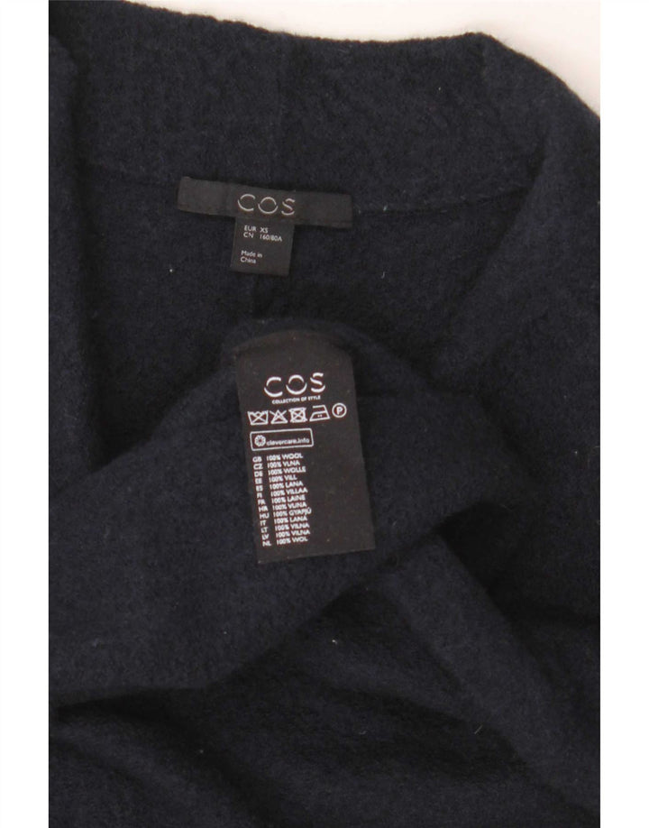 Cos Womens Oversized Cardigan Sweater UK 6 XS Navy Blue Wool