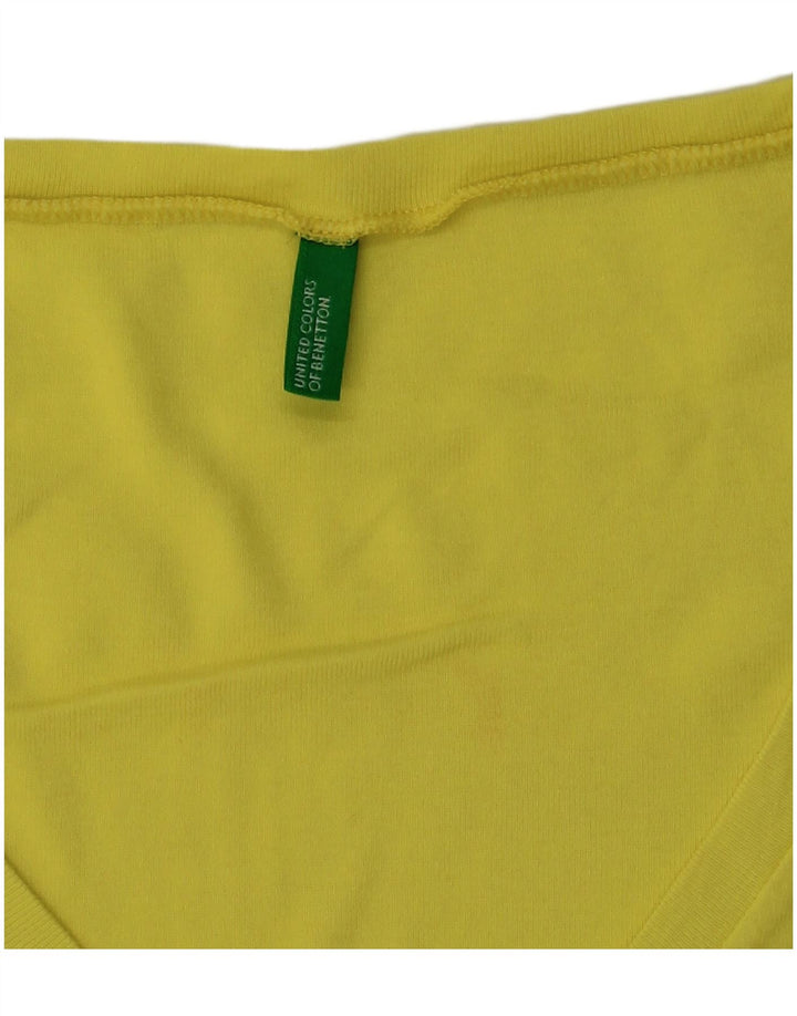Benetton Womens T-Shirt Top UK 10 Small Yellow