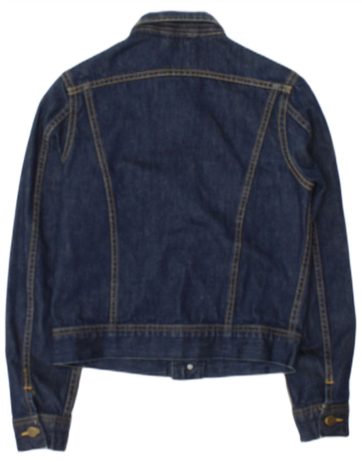 Lee Womens Denim Jacket UK 10 Small Navy Blue Cotton