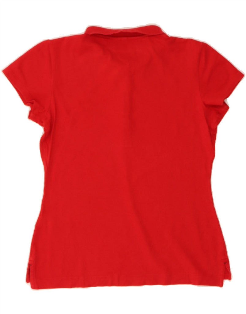 TOMMY HILFIGER Womens Slim Fit Polo Shirt UK 14 Large Red Cotton Vintage Tommy Hilfiger and Second-Hand Tommy Hilfiger from Messina Hembry 