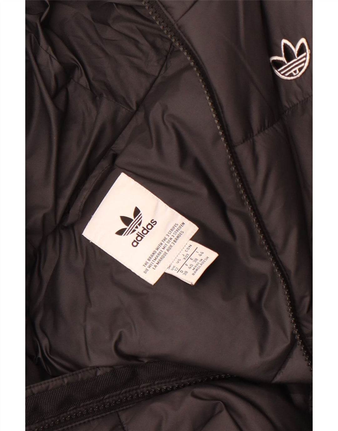 Adidas Womens Hooded Padded Jacket UK 12 Medium Black Polyester