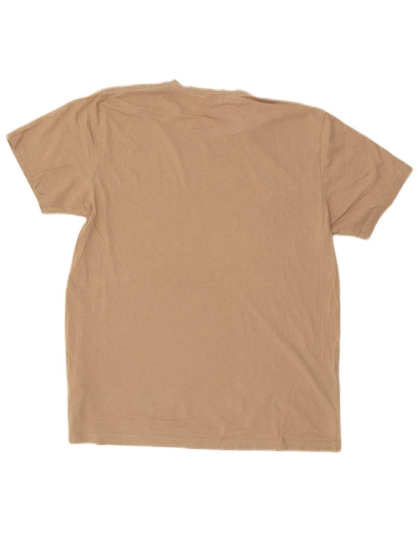 Jack & Jones Mens Graphic T-Shirt Top XL Beige Cotton