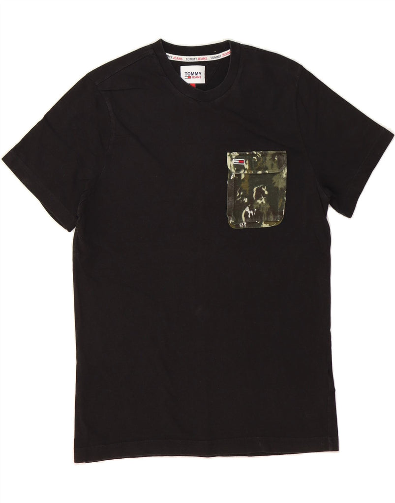 TOMMY HILFIGER Mens T-Shirt Top Small Black Cotton Vintage Tommy Hilfiger and Second-Hand Tommy Hilfiger from Messina Hembry 