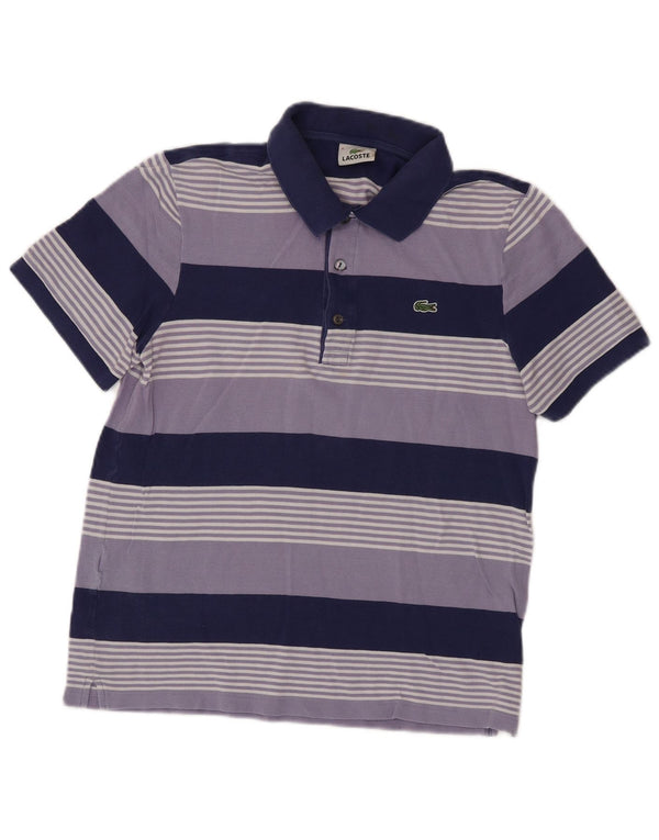 Lacoste Mens Polo Shirt Size 4 Medium Purple Striped
