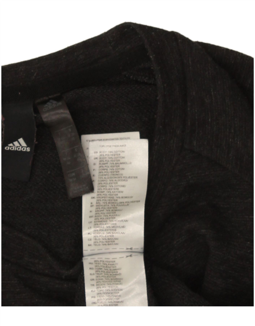 Adidas Womens Crop Sweatshirt Jumper UK 12/14 Medium Black Flecked