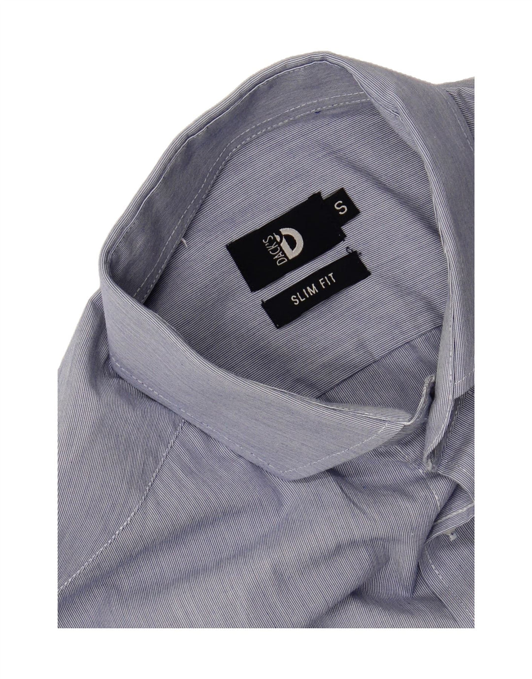 DACK'S Mens Slim Fit Shirt Small Blue Pinstripe Cotton Vintage Dack's and Second-Hand Dack's from Messina Hembry 