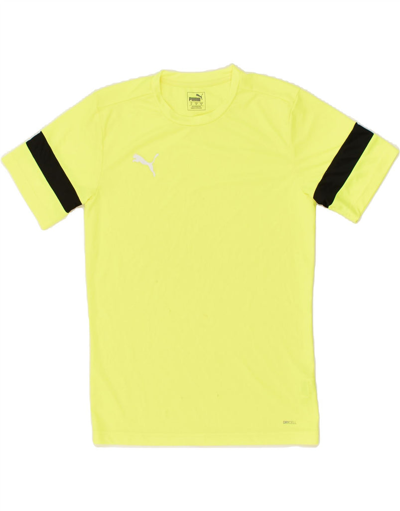 PUMA Mens T-Shirt Top Medium Yellow Polyester | Vintage Puma | Thrift | Second-Hand Puma | Used Clothing | Messina Hembry 