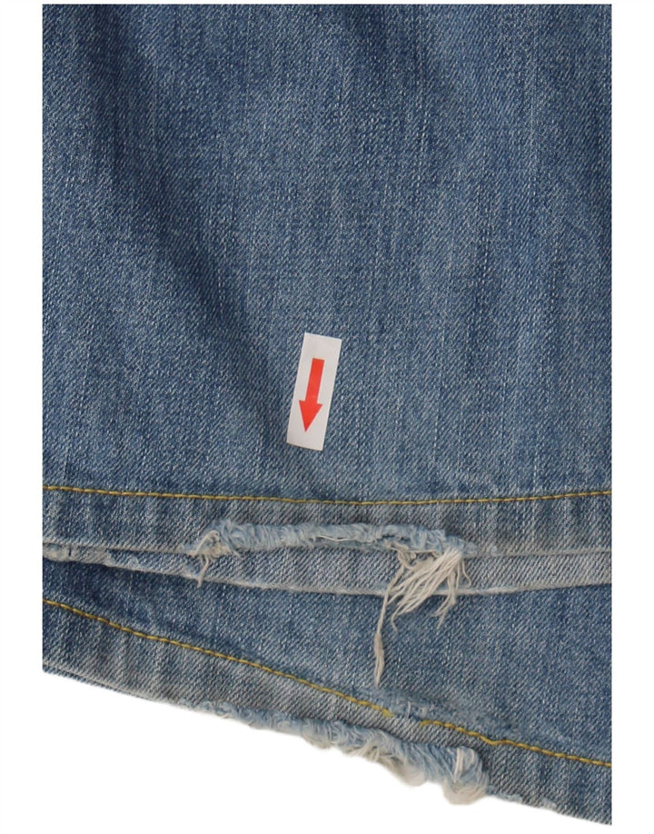 Replay Mens Distressed Straight Jeans W34 L30 Blue Cotton