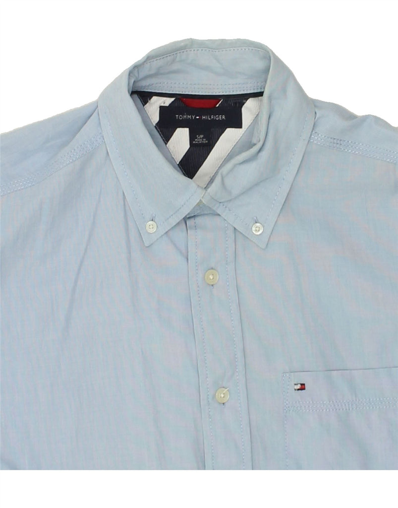 TOMMY HILFIGER Mens Shirt Small Blue Cotton | Vintage Tommy Hilfiger | Thrift | Second-Hand Tommy Hilfiger | Used Clothing | Messina Hembry 