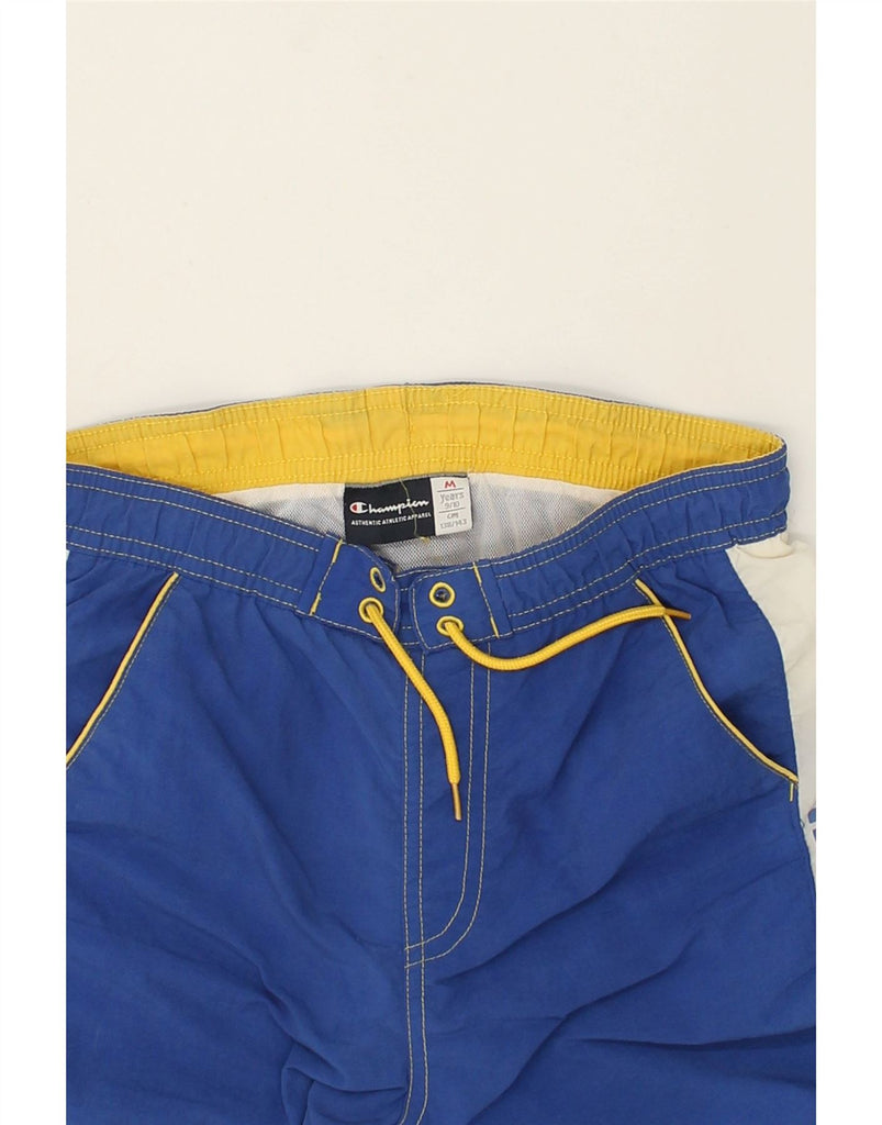 CHAMPION Boys Graphic Swimming Shorts 9-10 Years Medium Blue | Vintage Champion | Thrift | Second-Hand Champion | Used Clothing | Messina Hembry 