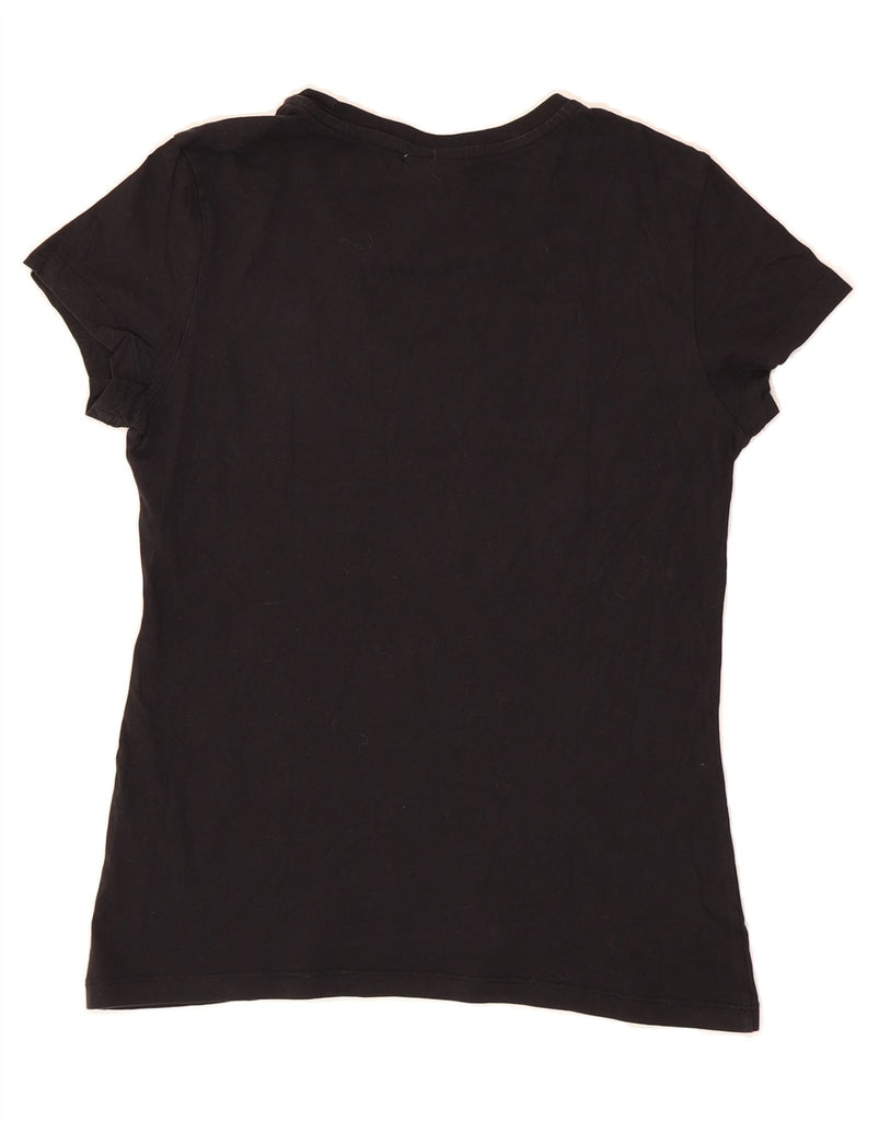 CHAMPION Womens Heritage Fit Graphic T-Shirt Top UK 12 Medium Black Cotton Vintage Champion and Second-Hand Champion from Messina Hembry 