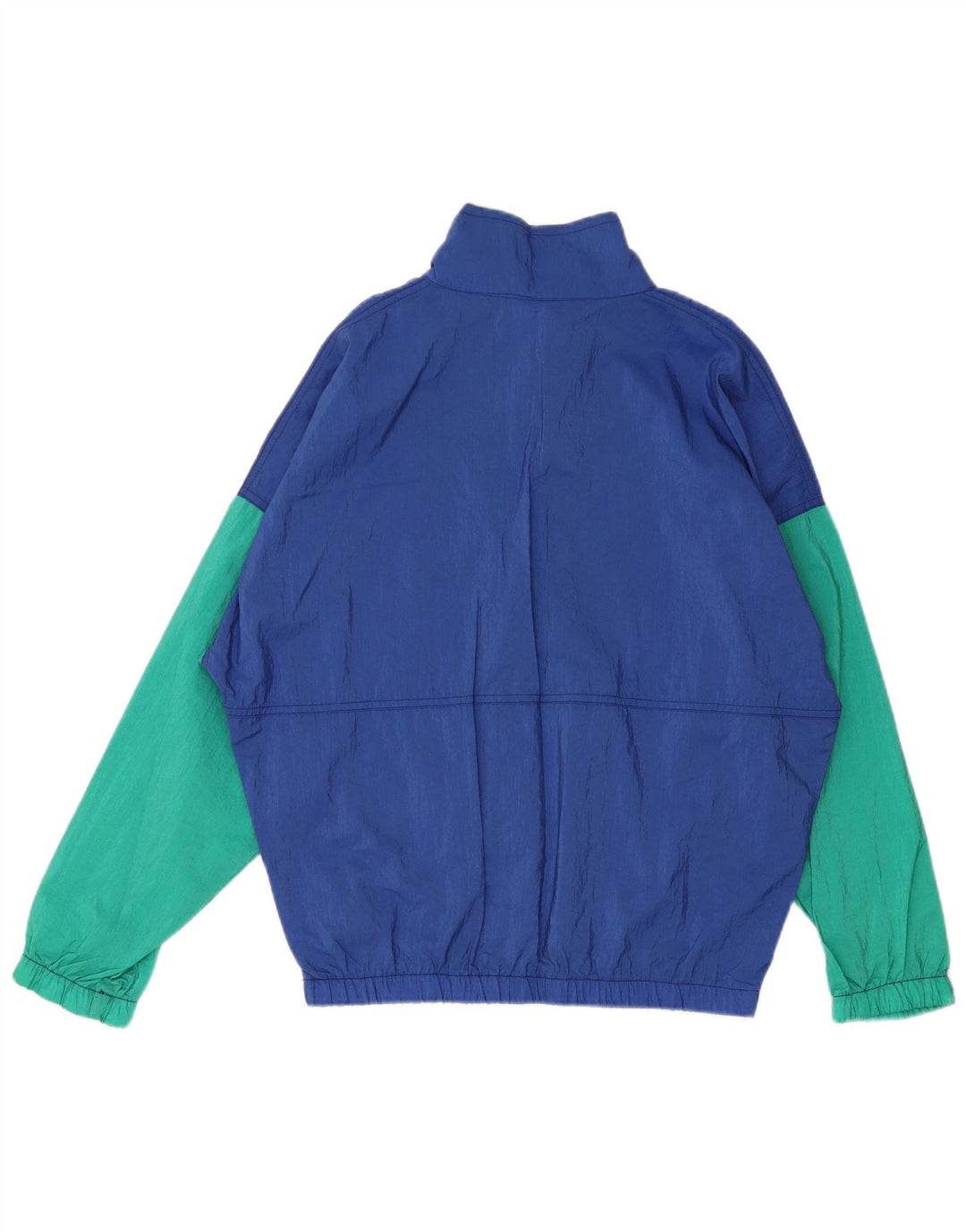 Vintage Mens Pullover Tracksuit Top Jacket XL Blue Colourblock Polyamide
