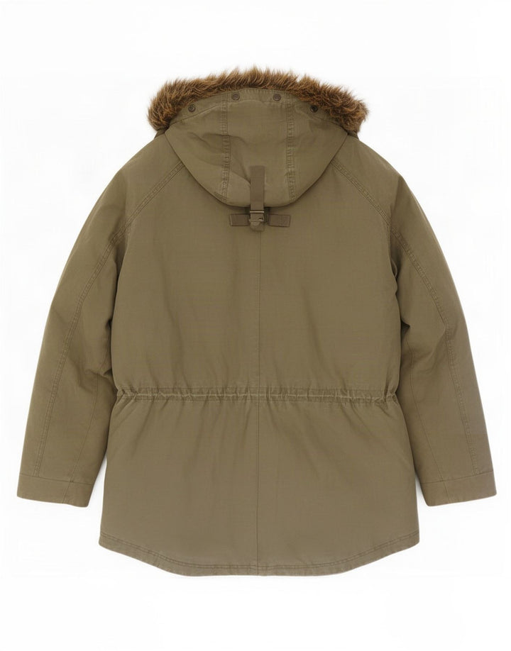 Timberland Mens Hooded Parka Jacket UK 38 Medium Khaki