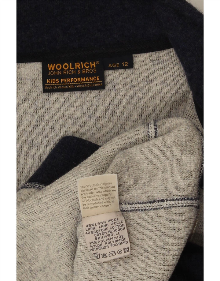 Woolrich Boys Graphic Tracksuit Top Jacket 11-12 Years Navy Blue Wool