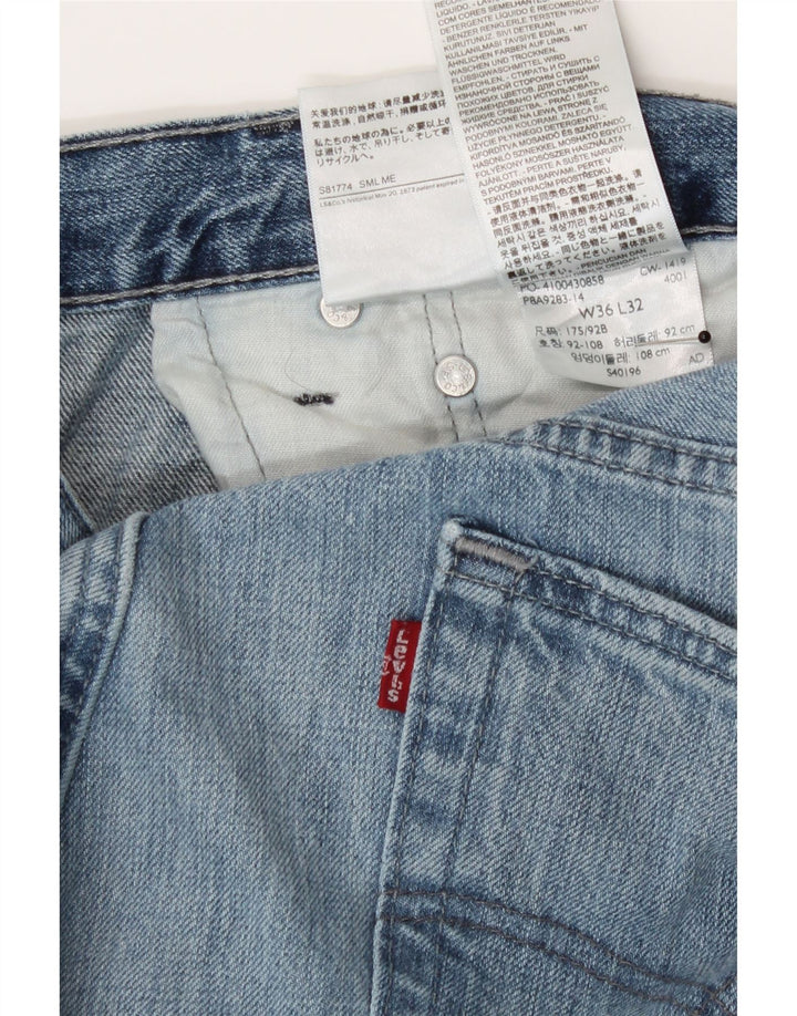 Levi's Mens Straight Jeans W36 L32 Blue Cotton