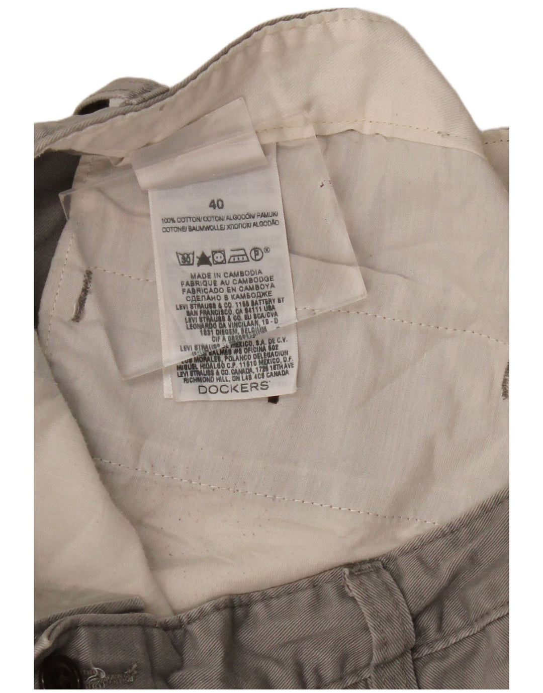 DOCKERS Mens Cargo Shorts W40 XL Grey Cotton