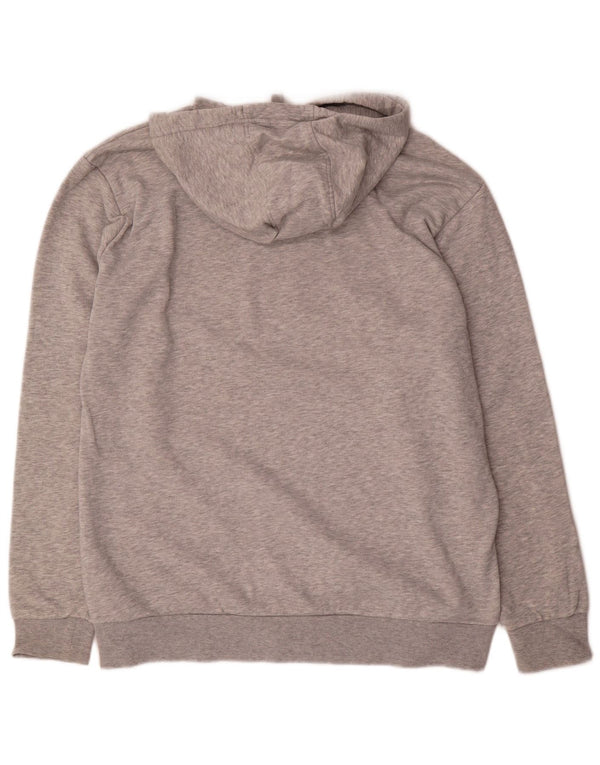 Kappa Mens Graphic Hoodie Jumper XL Grey Flecked Cotton