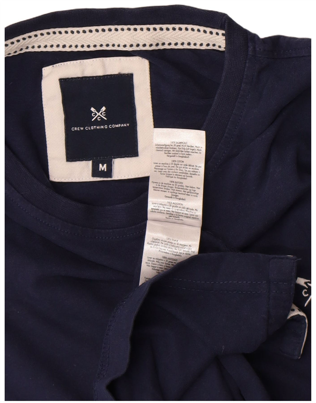 Crew Clothing Mens T-Shirt Top Medium Navy Blue Cotton