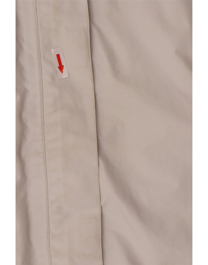 Helly Hansen Womens Hooded Rain Jacket UK 14 Medium Off White Colourblock