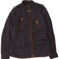 Zara Womens Military Jacket UK 14 Large Navy Blue Polyester