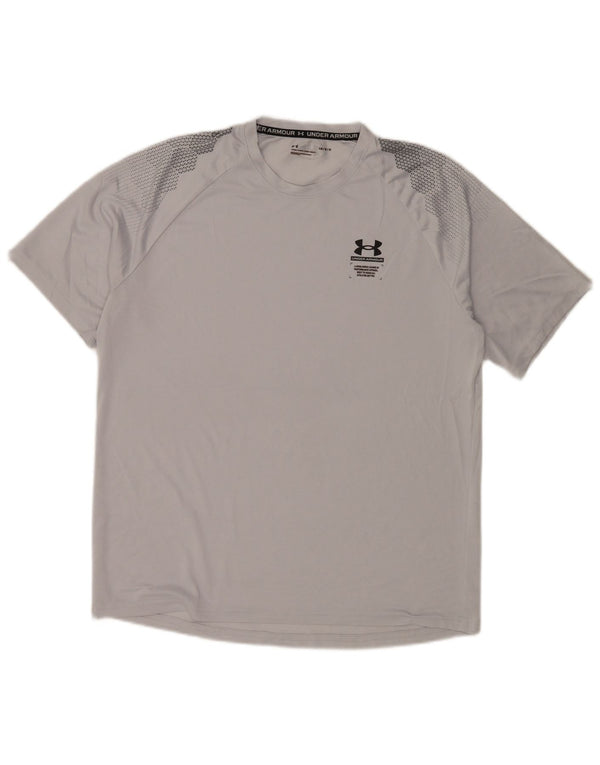 Under Armour Mens T-Shirt Top Large Grey Geometric