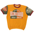 Unlimited Mens Short Sleeve Sweatshirt Jumper Medium Yellow Colourblock