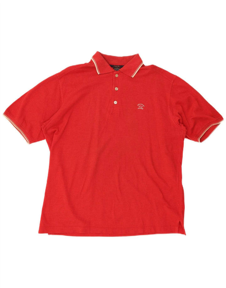 PAUL & SHARK Mens Polo Shirt Medium Red