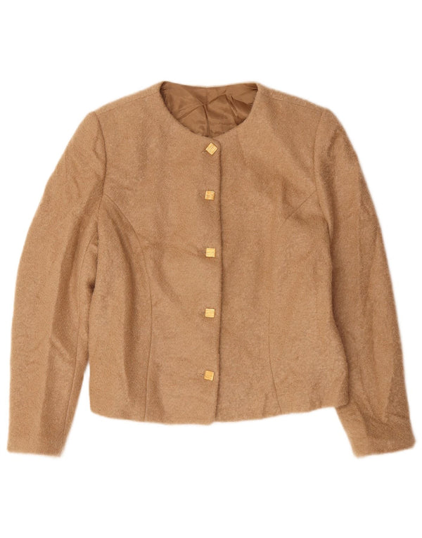 Vintage Womens 5 Button Blazer Jacket UK 14 Medium Beige