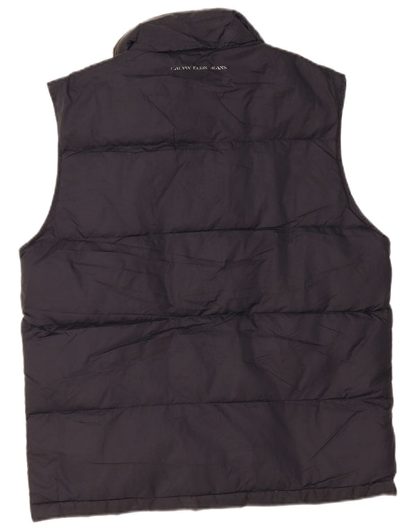 CALVIN KLEIN JEANS Mens Padded Gilet UK 38 Medium Navy Blue Polyamide