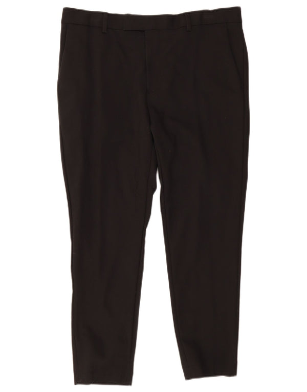 Pierre Cardin Mens Slim Chino Trousers IT 46 Large W34 L24 Black Cotton