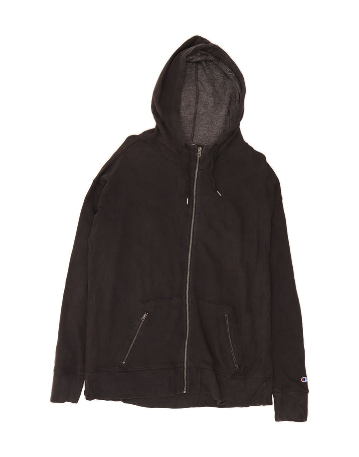 CHAMPION Mens Zip Hoodie Sweater Medium Black Cotton Vintage Champion and Second-Hand Champion from Messina Hembry 
