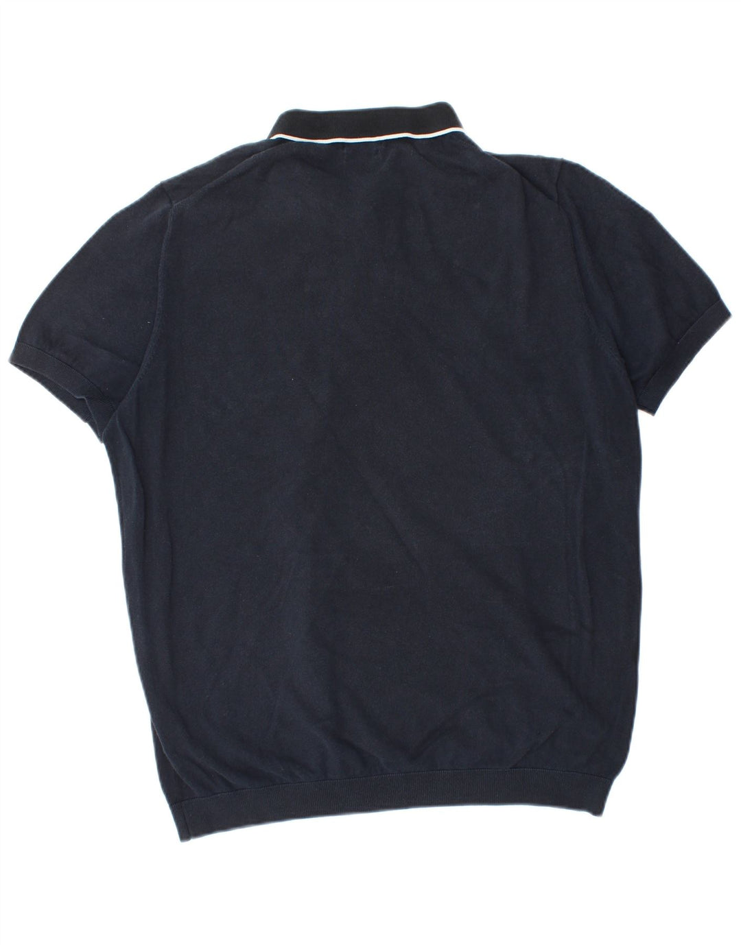 Massimo Dutti Mens Polo Shirt 2XL Navy Blue Cotton