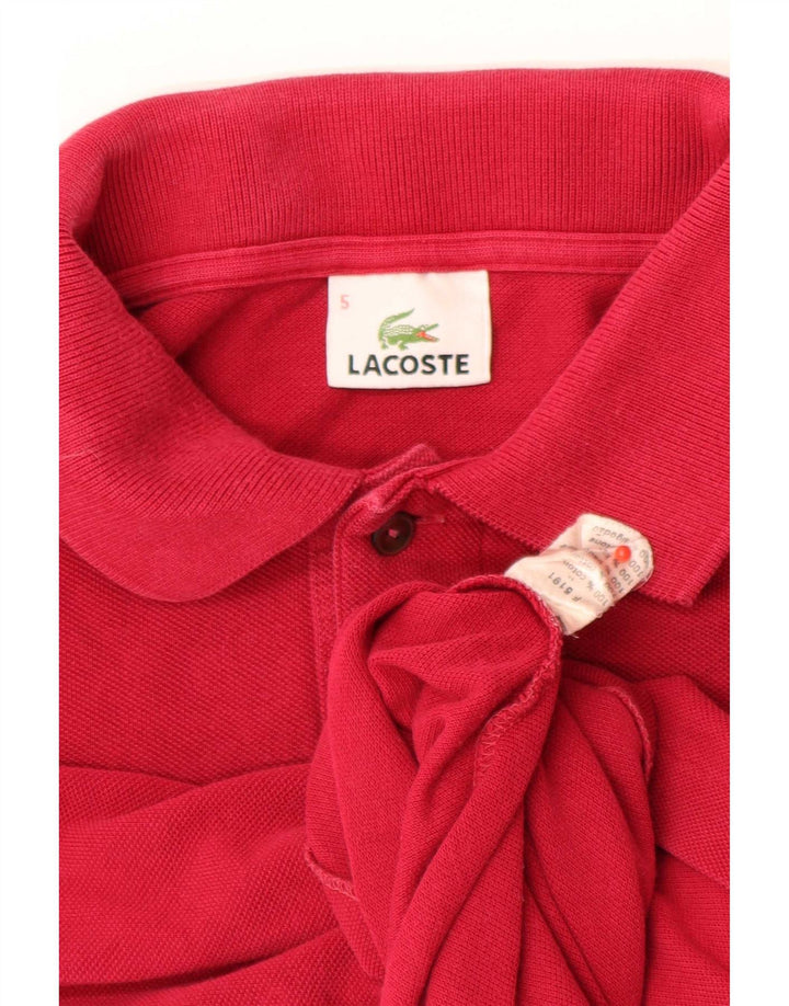 Lacoste Mens Long Sleeve Polo Shirt Size 5 Large Red Cotton