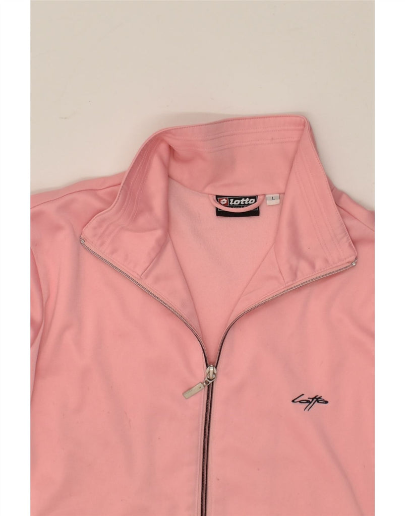 LOTTO Womens Tracksuit Top Jacket UK 14 Large Pink Polyester | Vintage Lotto | Thrift | Second-Hand Lotto | Used Clothing | Messina Hembry 