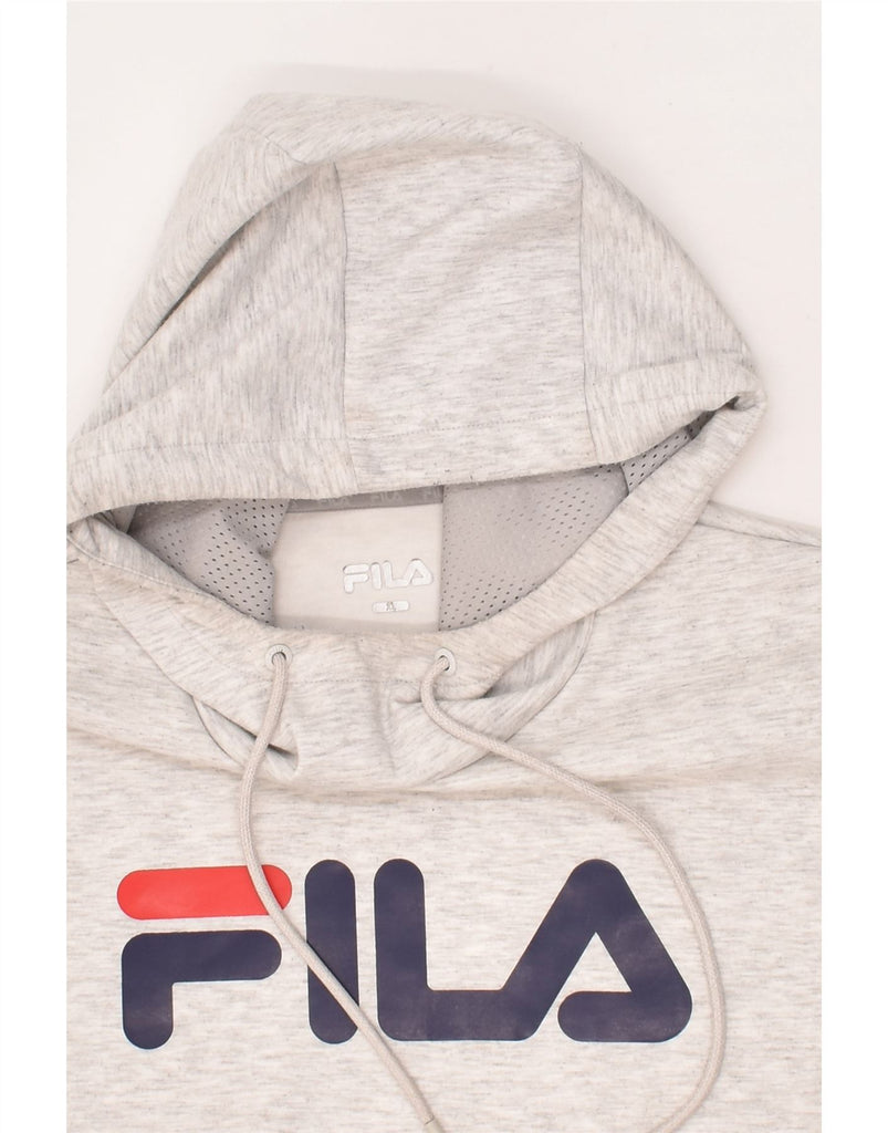 FILA Mens Graphic Hoodie Jumper XL Grey Flecked Cotton | Vintage Fila | Thrift | Second-Hand Fila | Used Clothing | Messina Hembry 