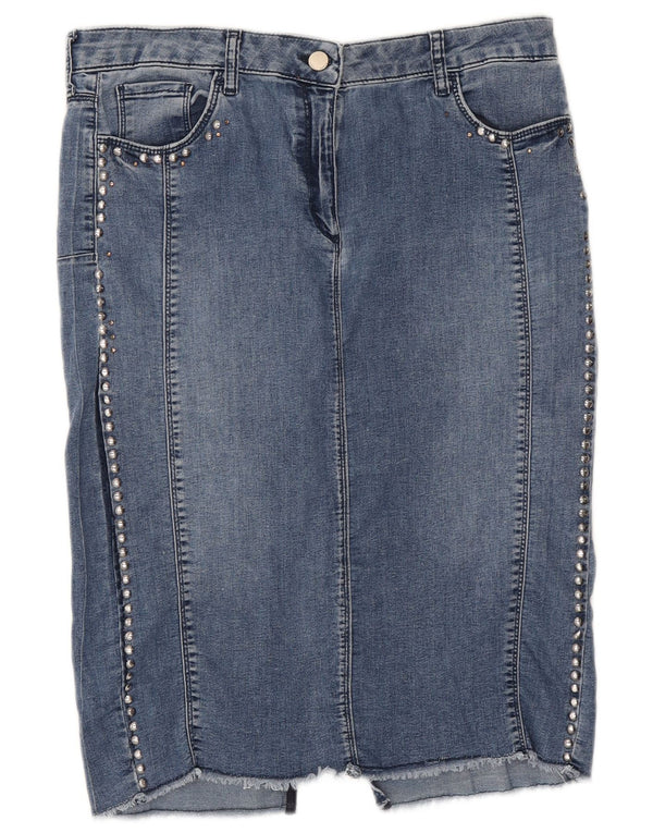 Fiorella Rubino Womens Denim Skirt UK 12 Medium W34 Blue Cotton