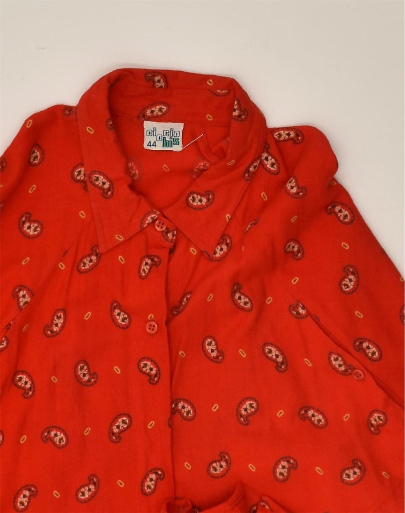 VINTAGE Womens Shirt EU 44 XL Red Paisley | Vintage Vintage | Thrift | Second-Hand Vintage | Used Clothing | Messina Hembry 