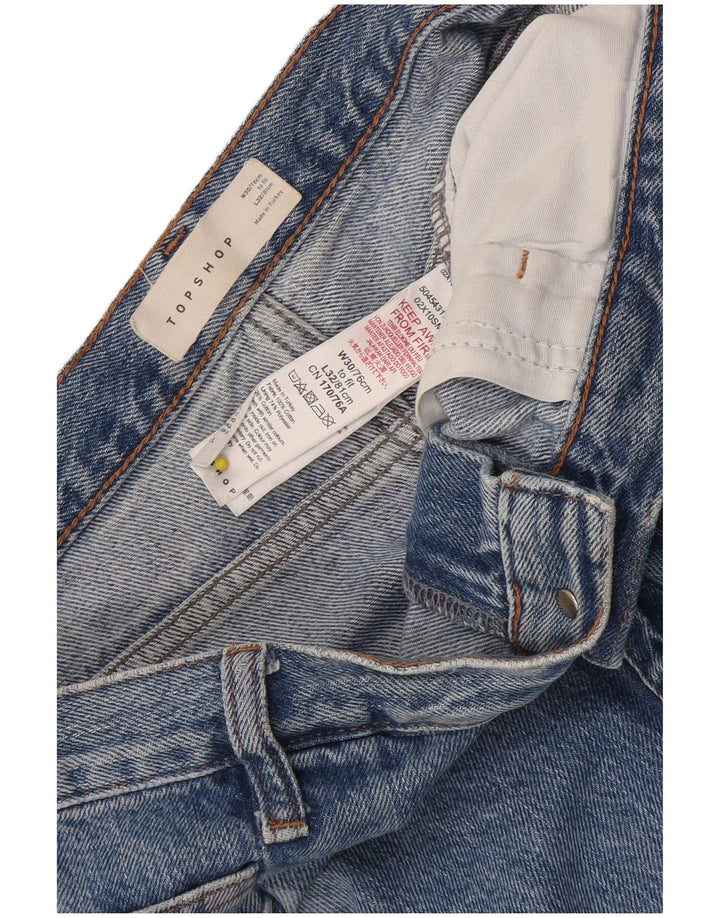 Topshop Womens Straight Jeans W30 L32 Blue Polyester