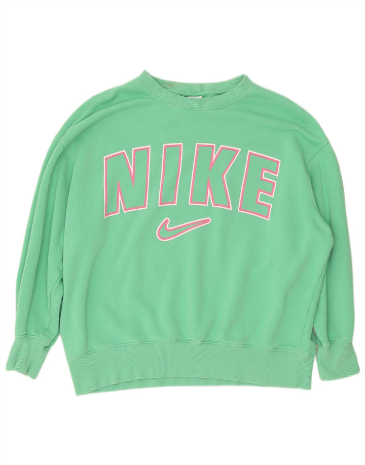 Nike Womens Graphic Oversized Full Tracksuit UK 14 Medium  Green Cotton