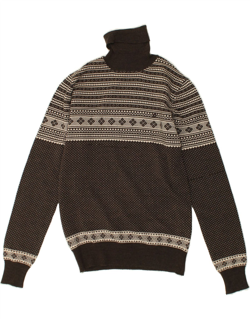 CARRERA Mens Roll Neck Jumper Sweater Medium Brown Fair Isle | Vintage Carrera | Thrift | Second-Hand Carrera | Used Clothing | Messina Hembry 