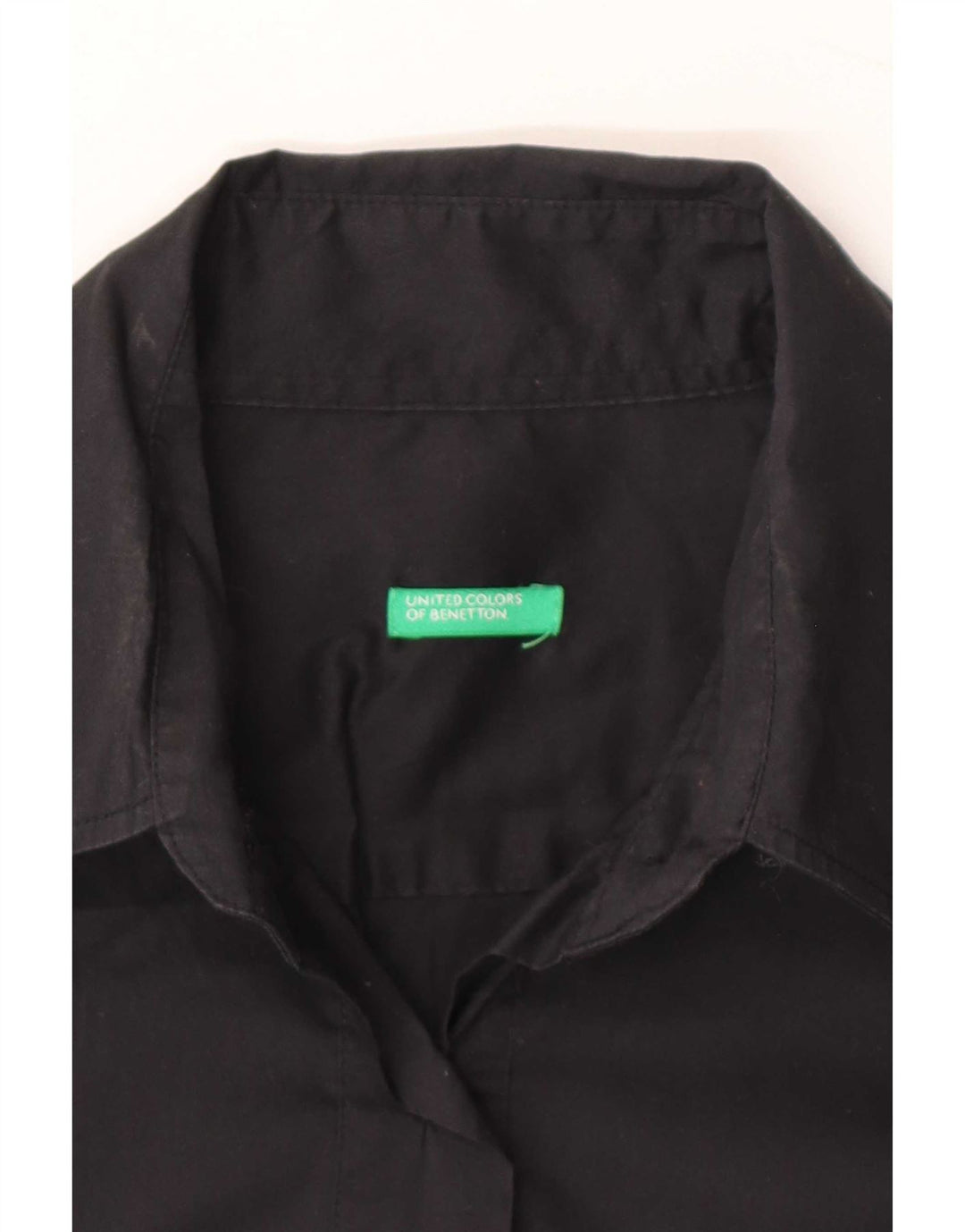 Benetton Womens Pullover Shirt UK 10 Small Black